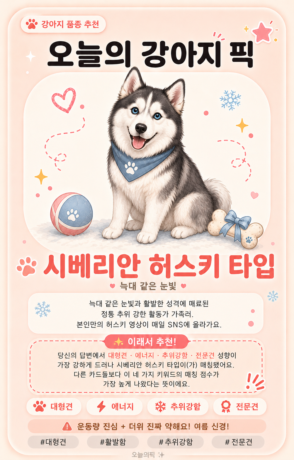 시베리안 허스키 타입 카드 이미지