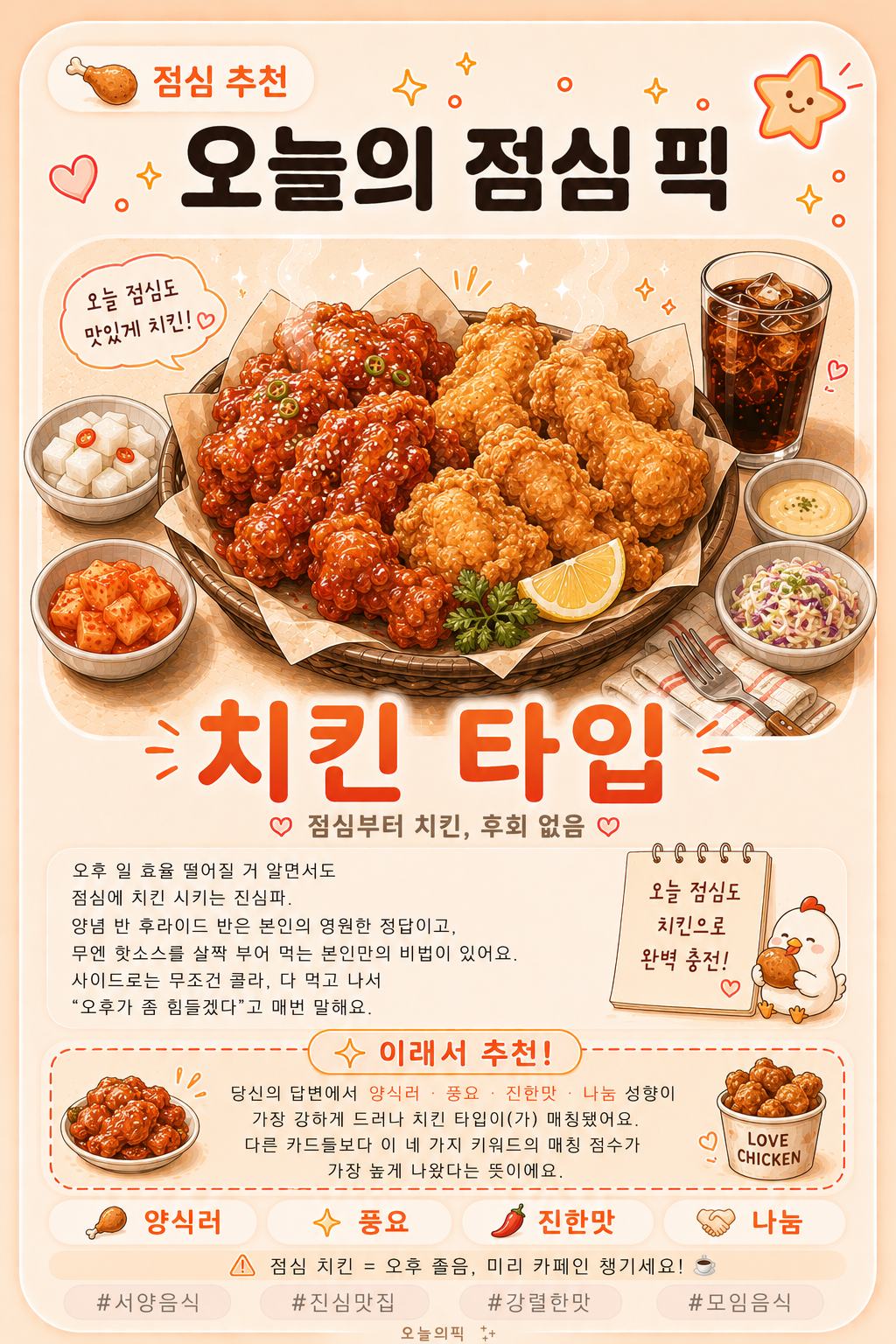 치킨 타입 카드 이미지