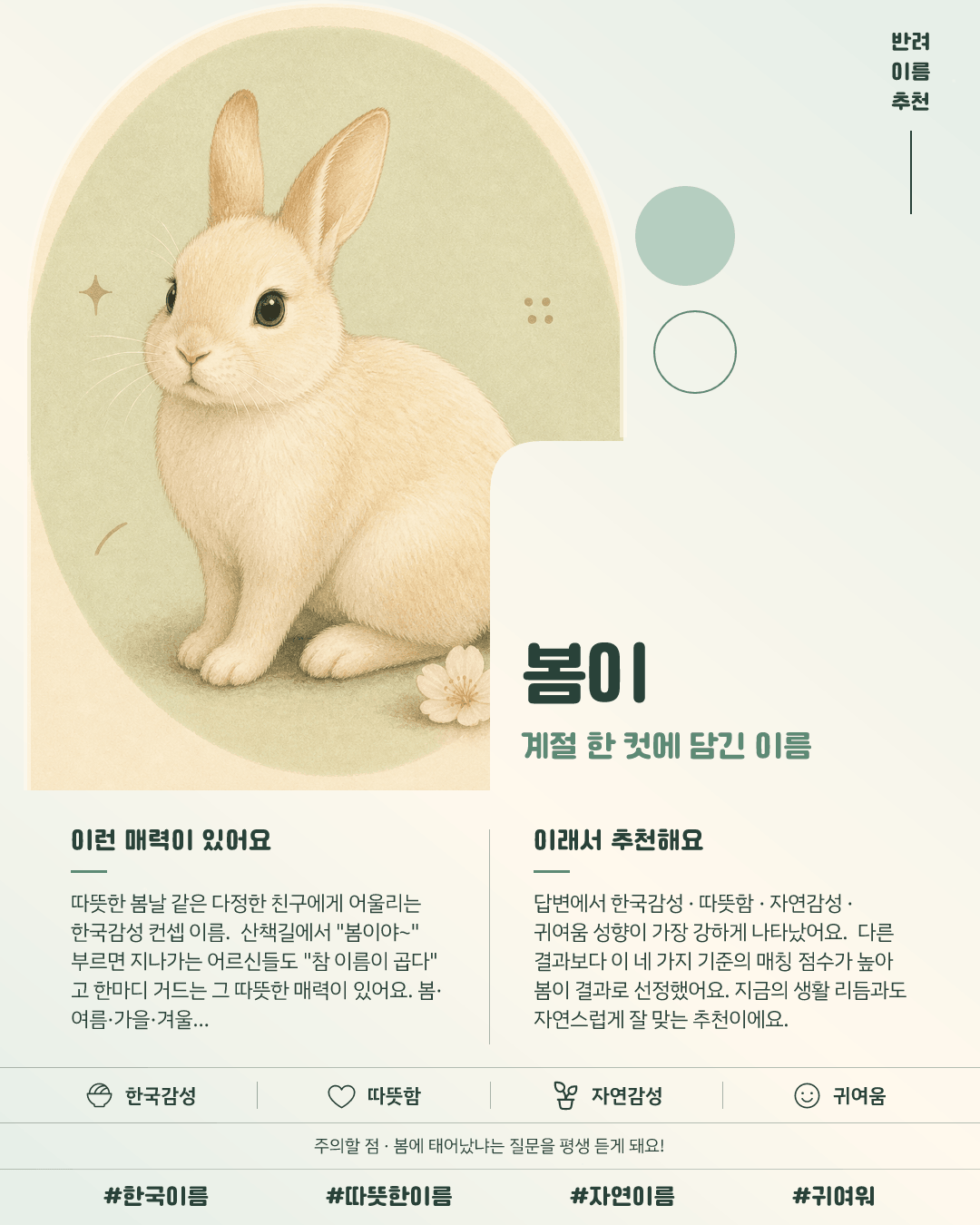 봄이 카드 이미지
