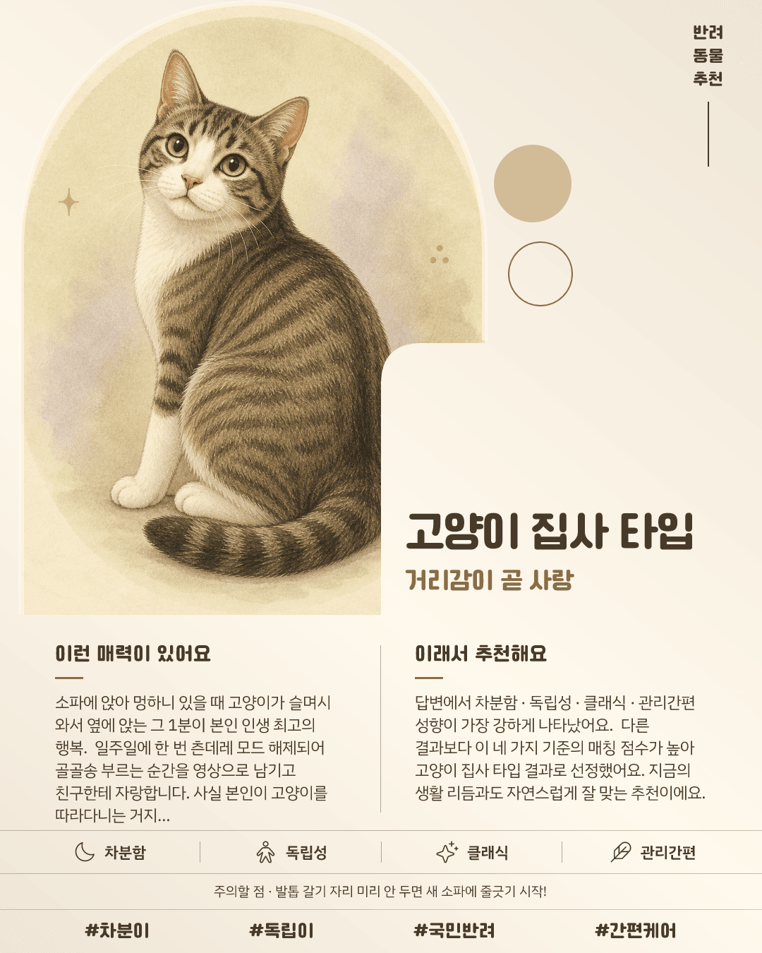 고양이 집사 타입 카드 이미지