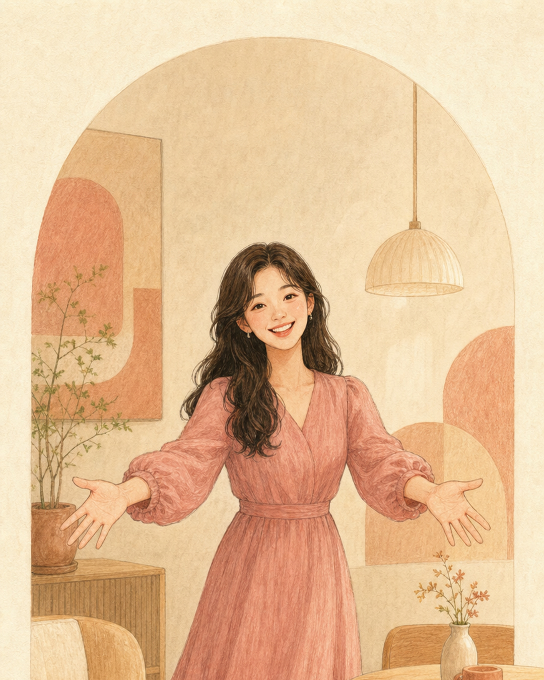 활기찬 분위기조율자 여성 결과 캐릭터 이미지