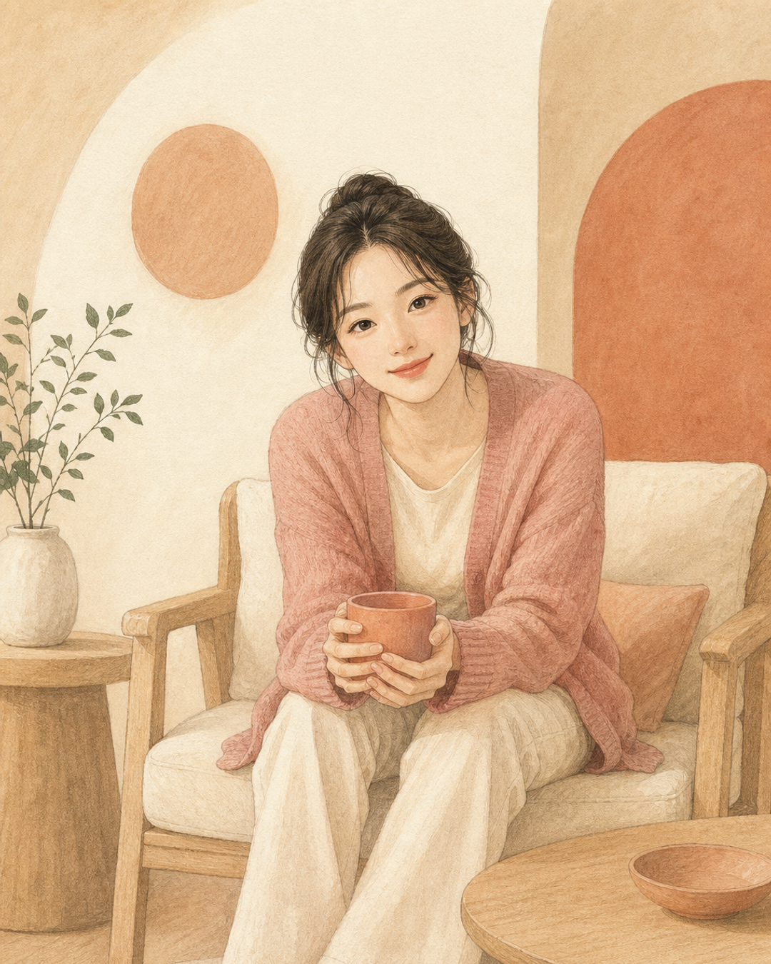 고요한 평화지킴이 여성 결과 캐릭터 이미지