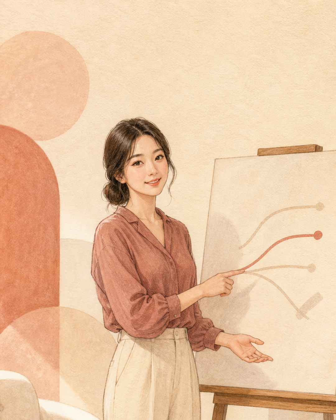 명료한 경계설계자 여성 결과 캐릭터 이미지