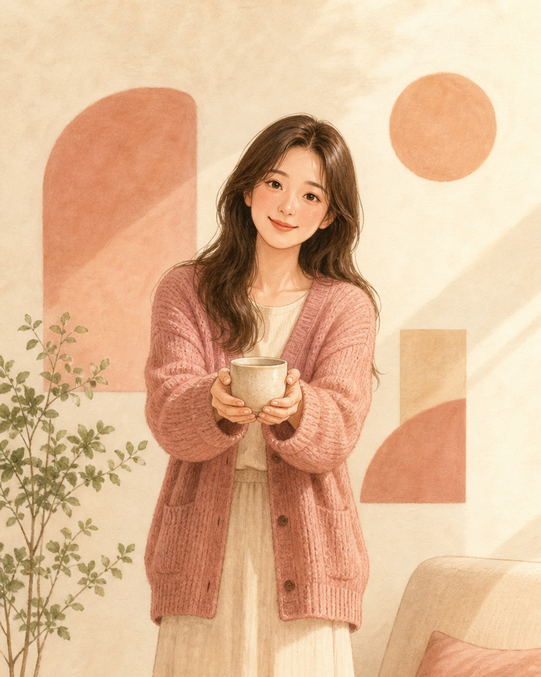 포근한 관계회복가 여성 결과 캐릭터 이미지