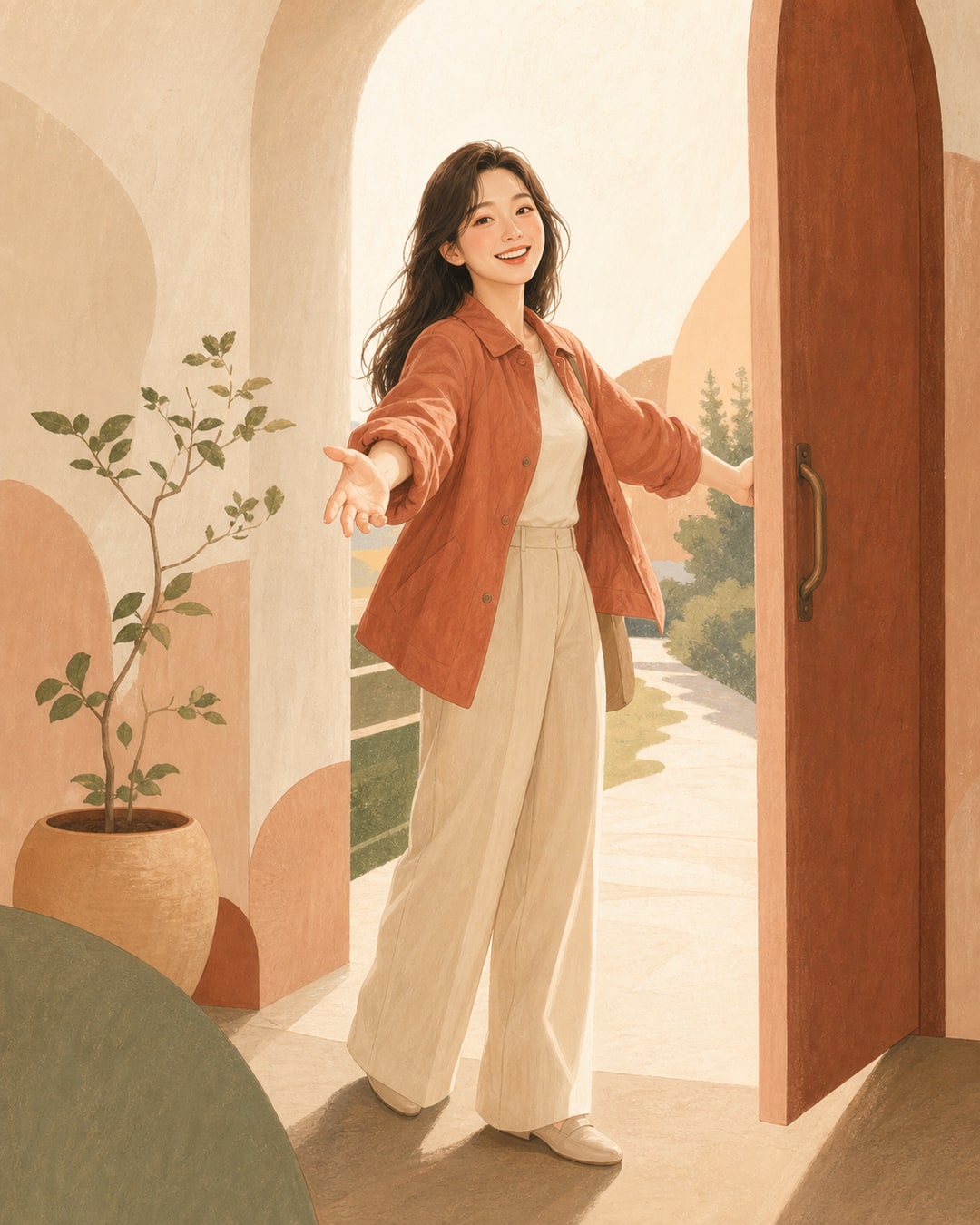 당당한 개척자 여성 캐릭터