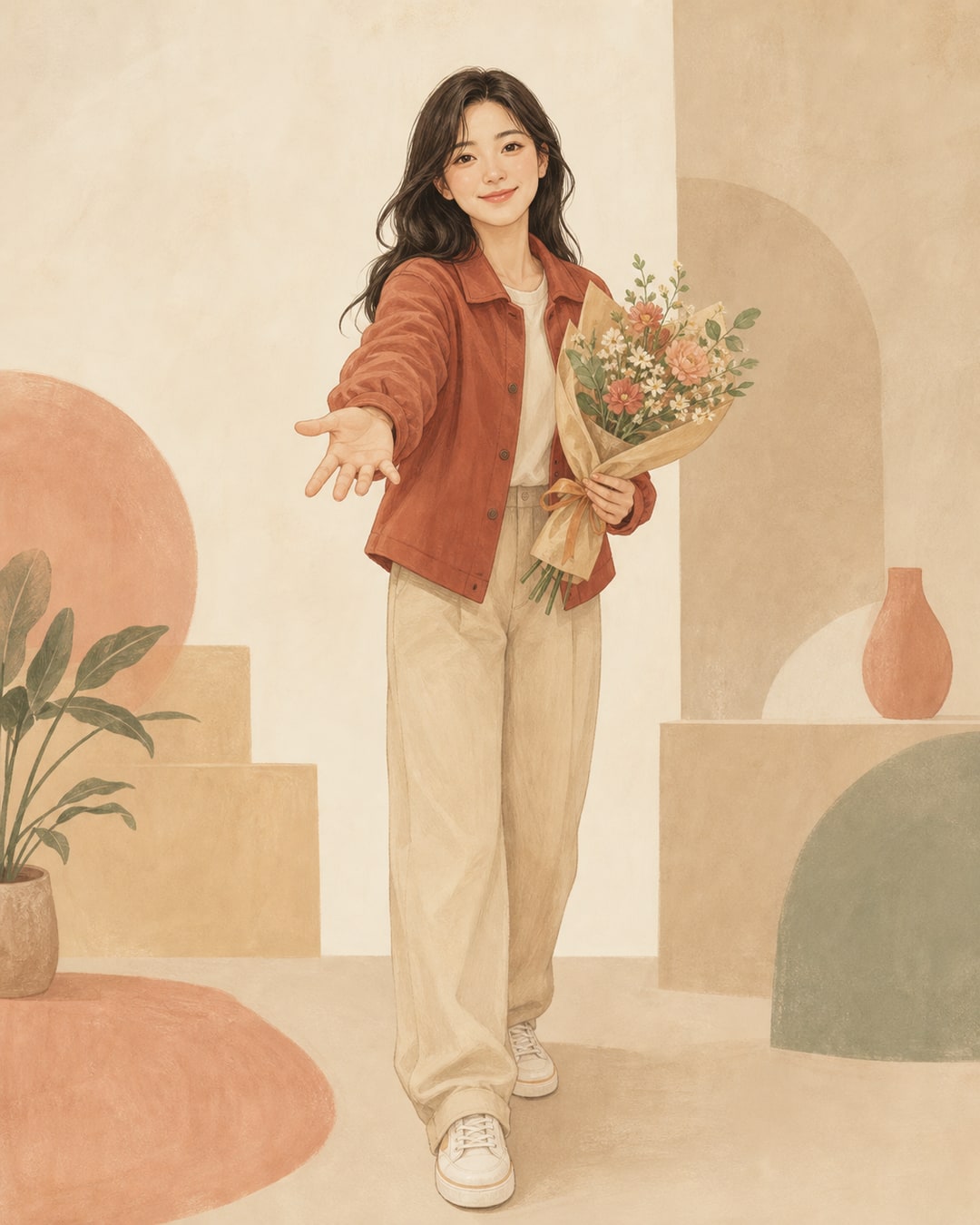 다정한 직진러 여성 캐릭터