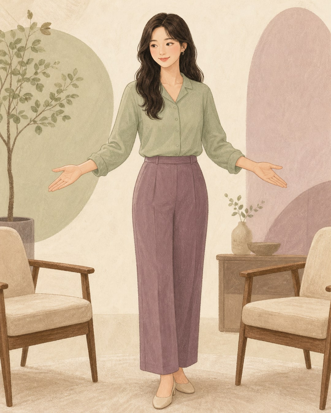 침착한 조율가 여성 캐릭터