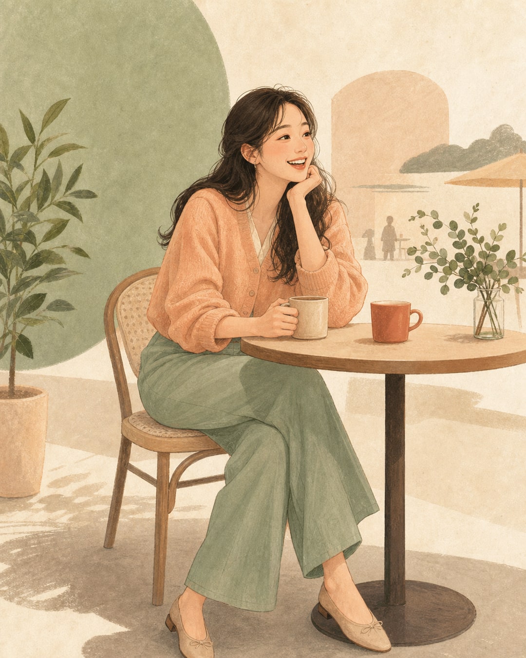 느긋한 수다러 여성 캐릭터