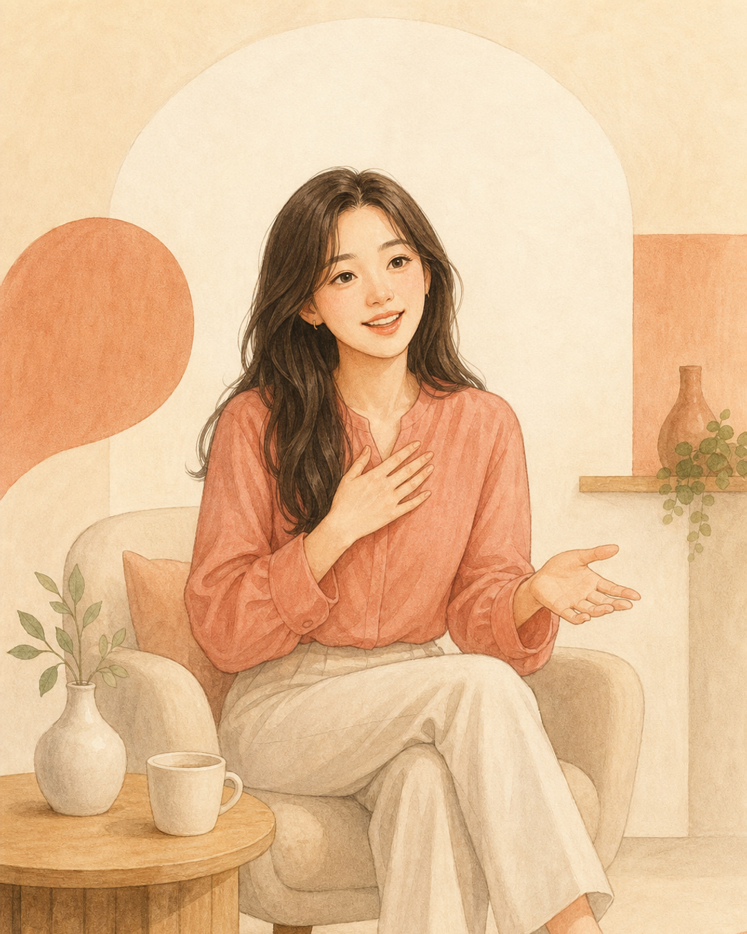 감정 기록가 여성 결과 캐릭터 이미지
