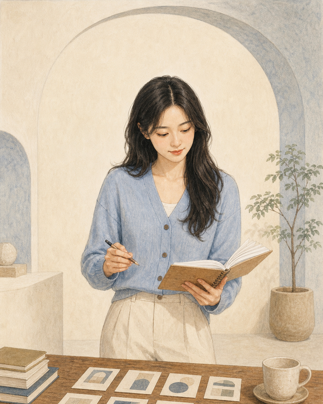내면 정리자 여성 결과 캐릭터 이미지